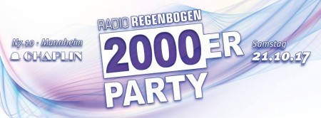 Radio Regenbogen 2000er Party Werbeplakat