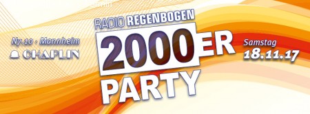 Radio Regenbogen 2000er Party Werbeplakat